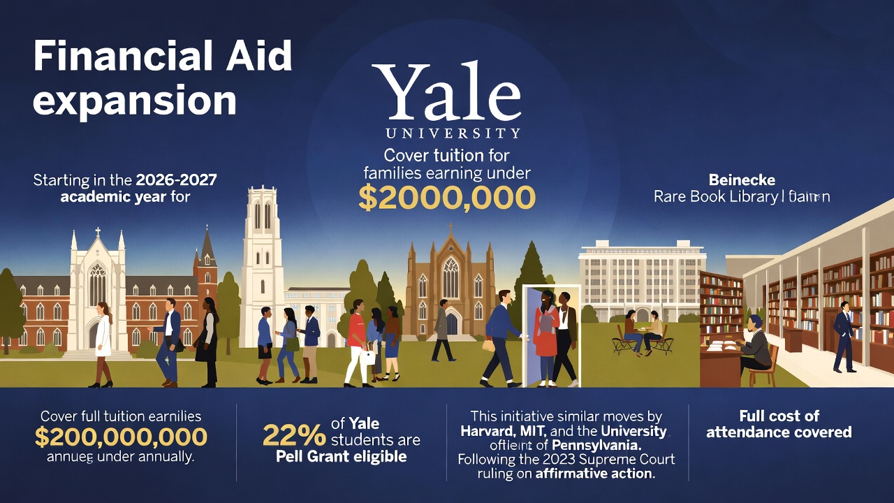 Yale Expands Financial Aid: Tuition-Free for More Families, Joining Elite Peers in Accessibility Push