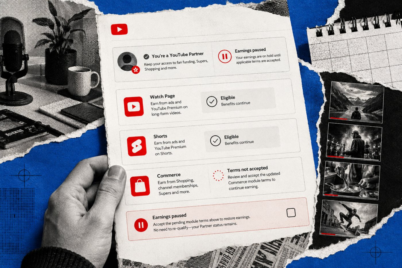 Партнёр YouTube принимает применимые модули до 31 января 2027 года, чтобы избежать перерыва в заработке.