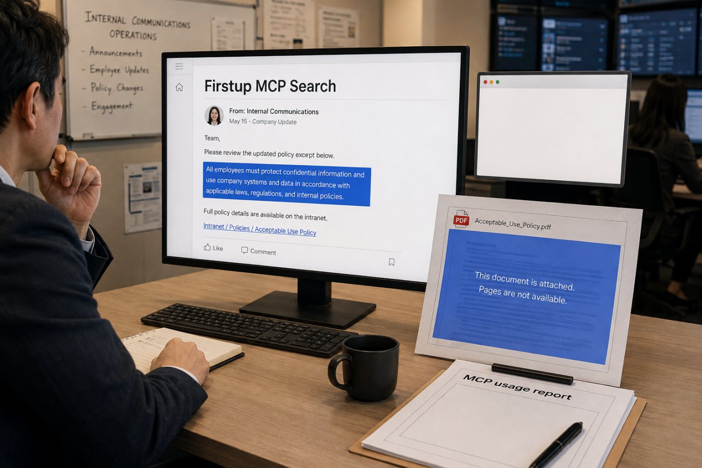 Firstup MCP Searchで添付本文、投稿内リンク先、連携の利用分析を扱えない現行版の三つの制限