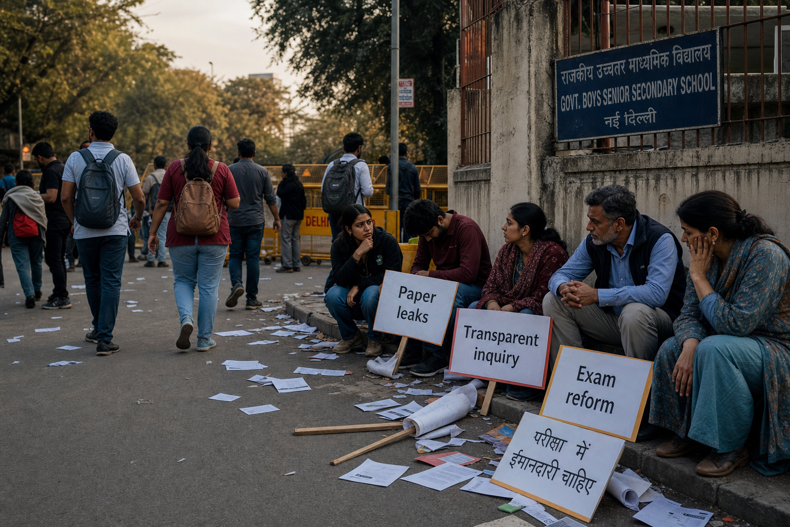 शिक्षा मंत्री के इस्तीफे के बाद परीक्षा सुधार और जांच की मांगों के साथ प्रदर्शन करते छात्र
