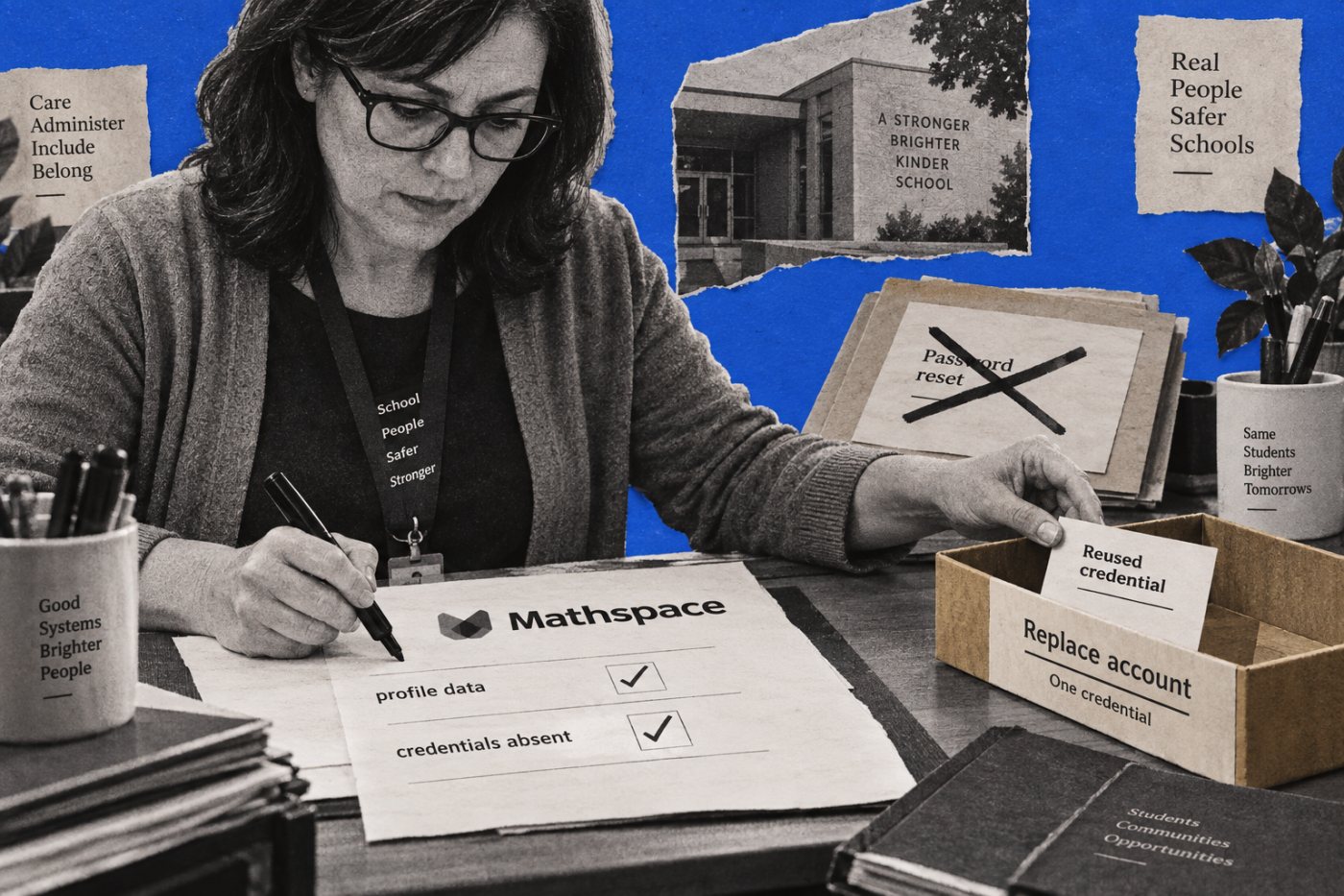 A school administrator avoids a blanket Mathspace password reset while addressing a reused credential.