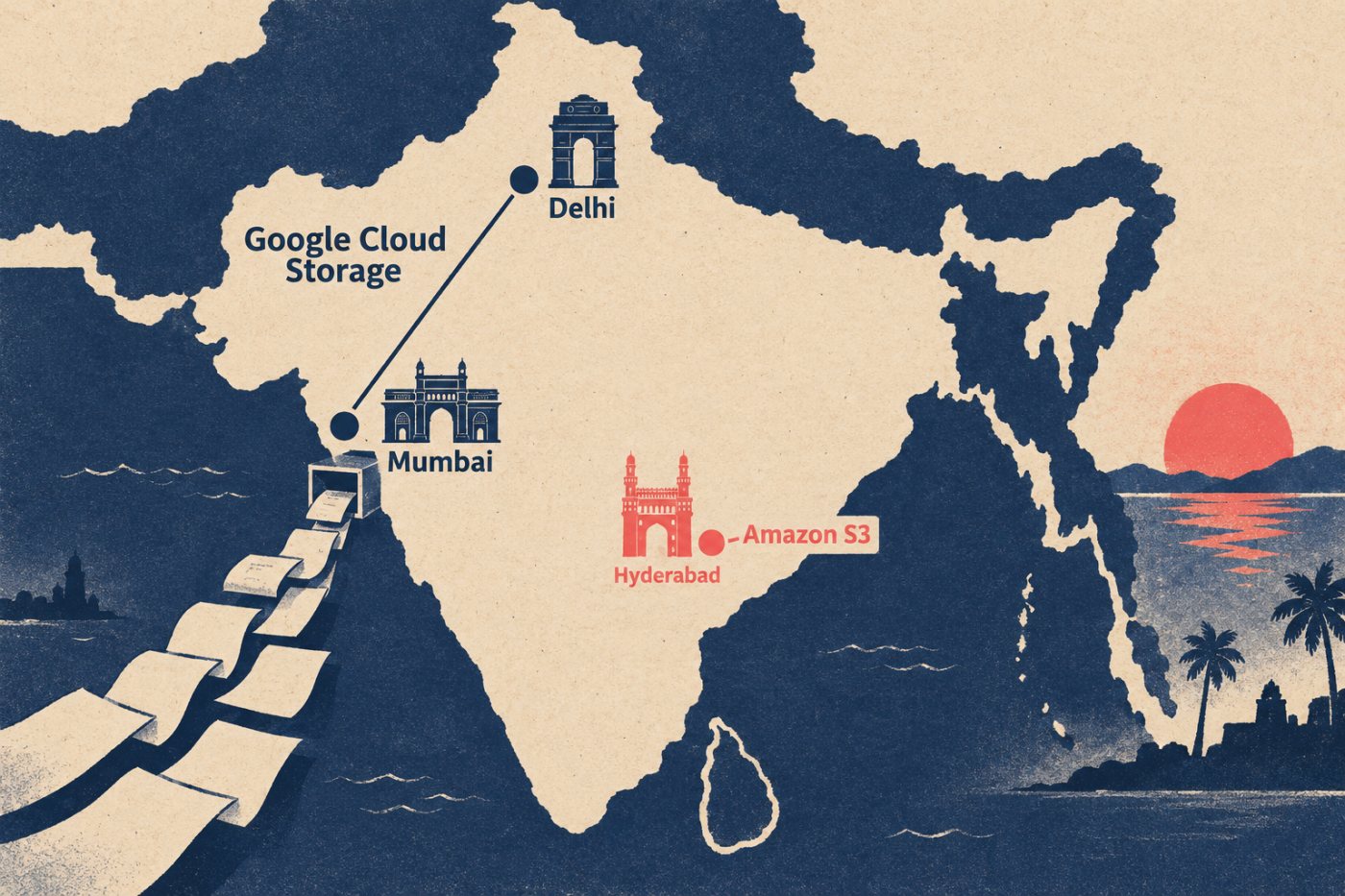 Google Cloud Storage के दिल्ली क्षेत्र और मुंबई के लागत नमूने के अलग स्थान होने से क्षेत्रीय तुलना बदलती है।