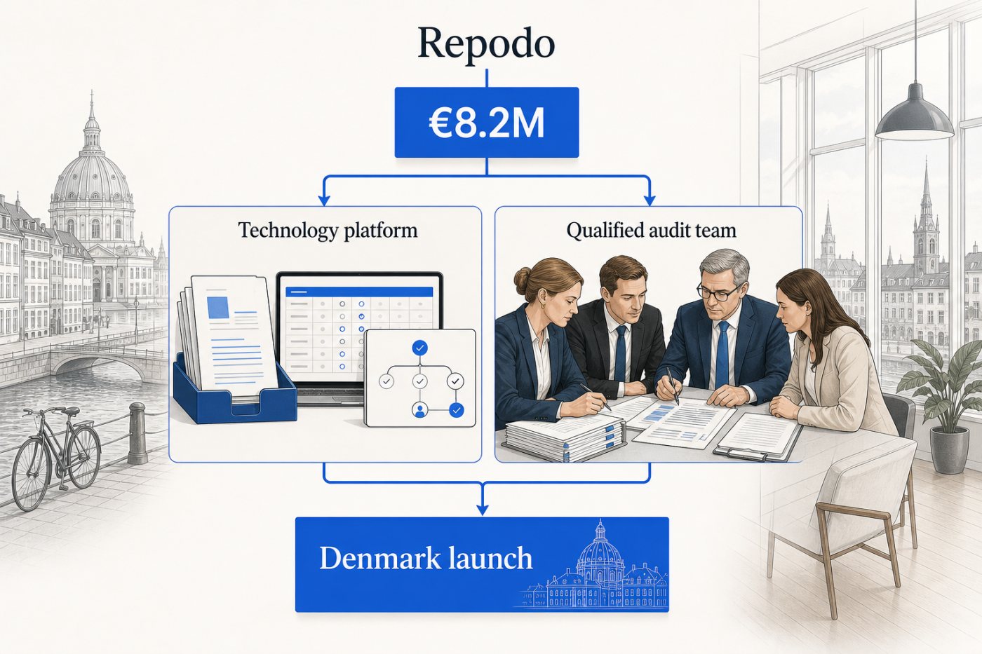 Repodo prepares its AI-native statutory-audit operation for an initial launch serving Danish small and medium-sized businesses.