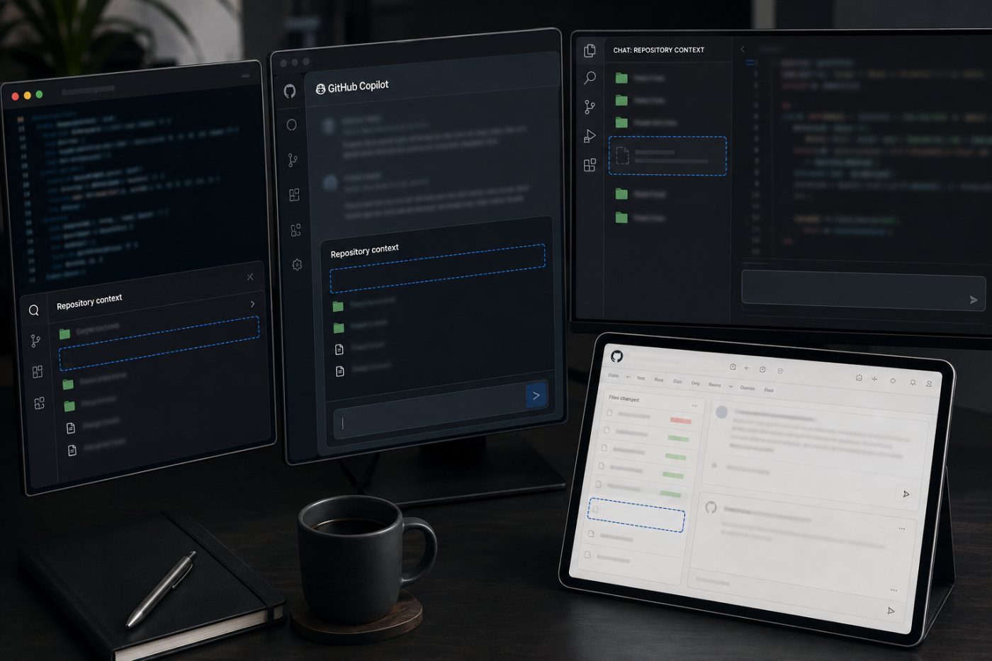 Comparación de la cobertura de exclusiones entre Copilot CLI, la aplicación, los editores y la revisión de código