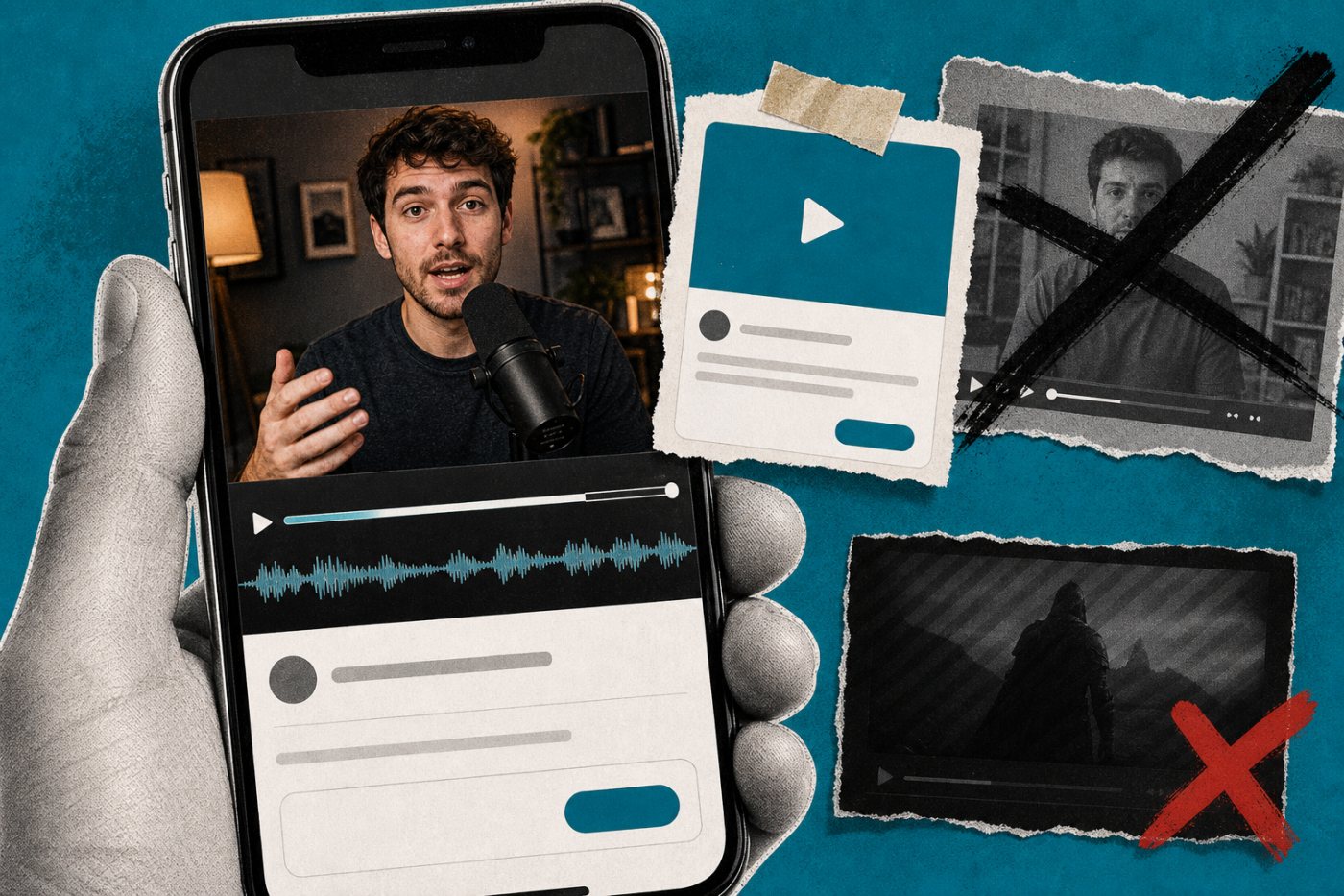 Patreon Clips eligibility check showing a native English-language video longer than eight minutes and access through iOS.