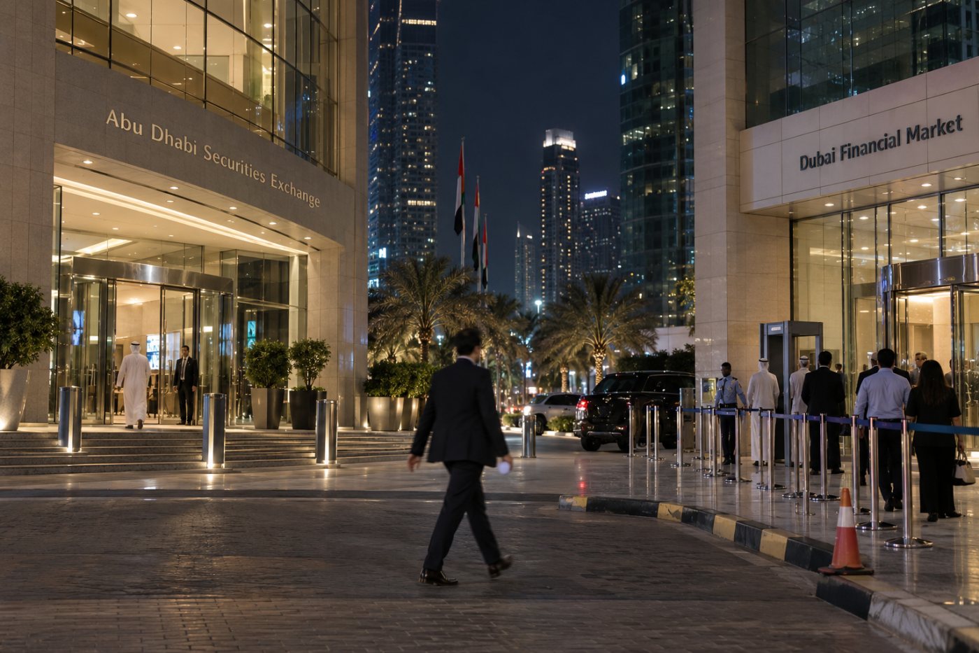 مقارنة شراء الأسهم في سوق أبوظبي وسوق دبي المالي مع اختلاف عمولة Interactive Brokers بين السوقين.