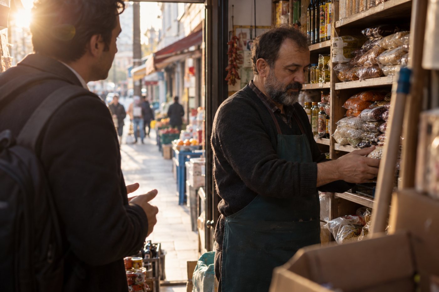 Perakende mağazasında stok sayımı sürerken satış temsilcisi yalnızca bir potansiyel müşteriye ulaşır.