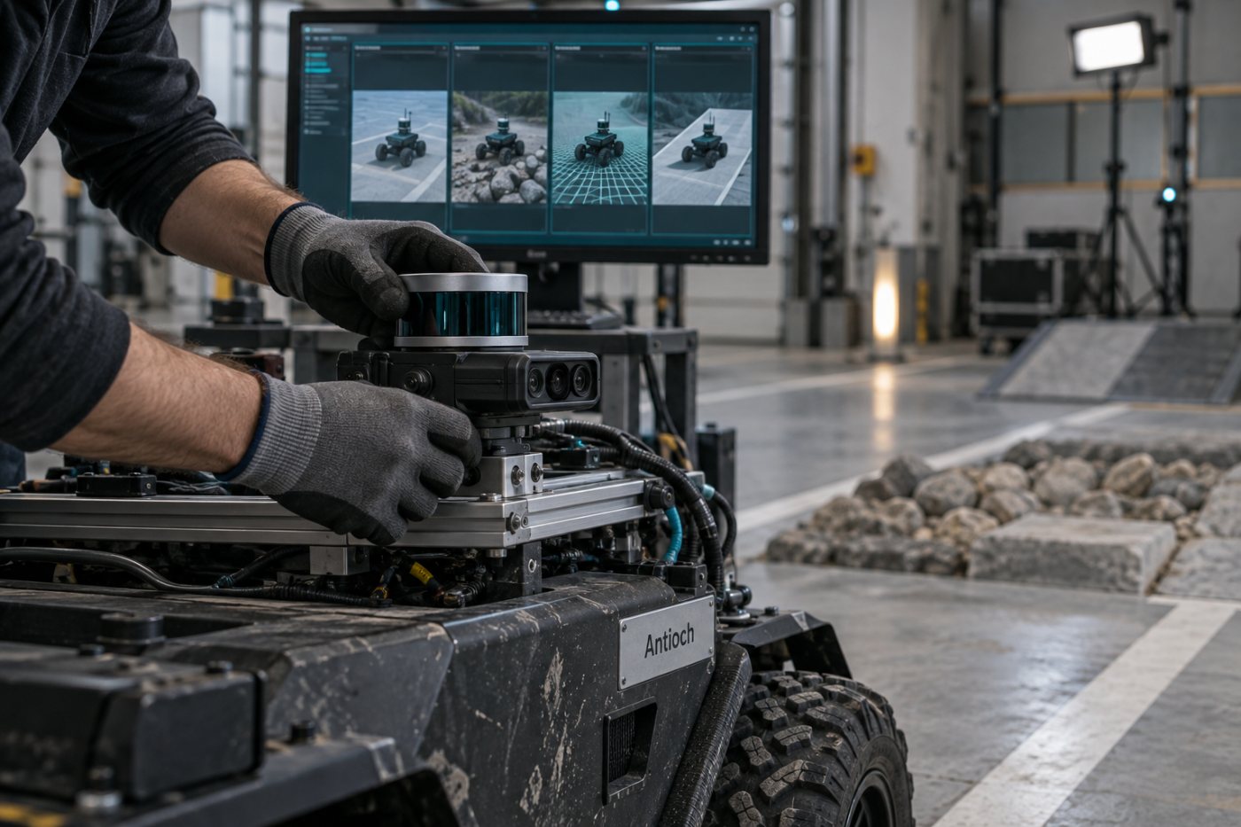 Antioch’un hedeflediği süreçte tek fiziksel robot testi beklerken aynı çalışma koşullarının simülasyonda paralel değerlendirilmesi