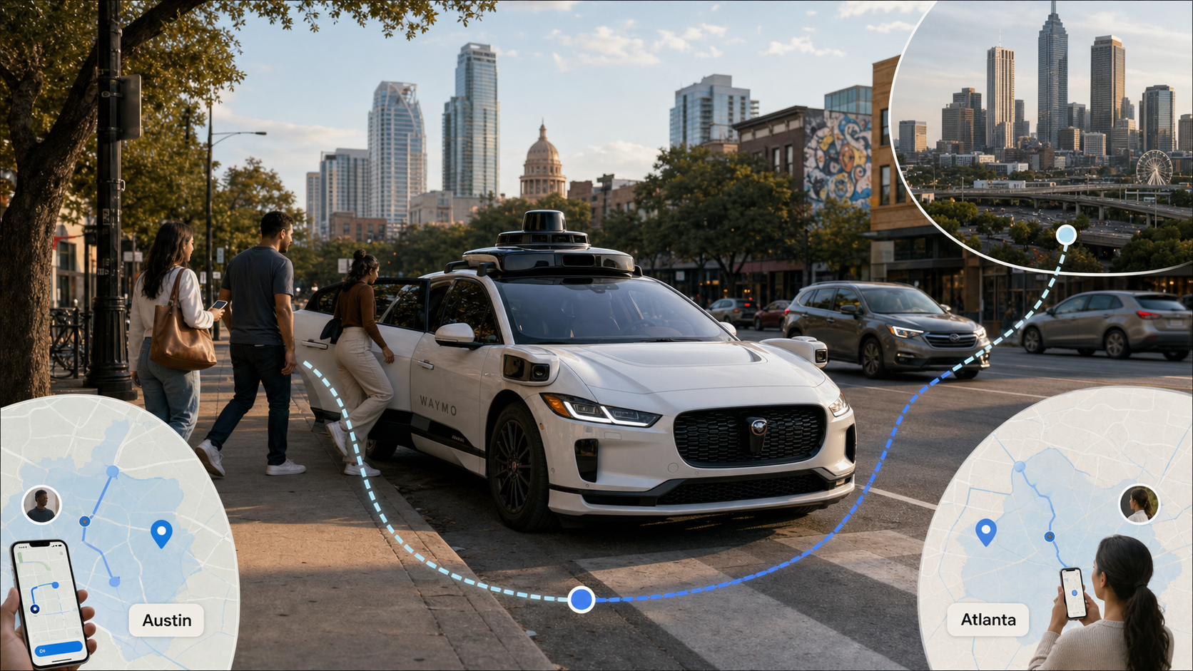 Waymo and Uber Face a Robotaxi Split in Austin and Atlanta