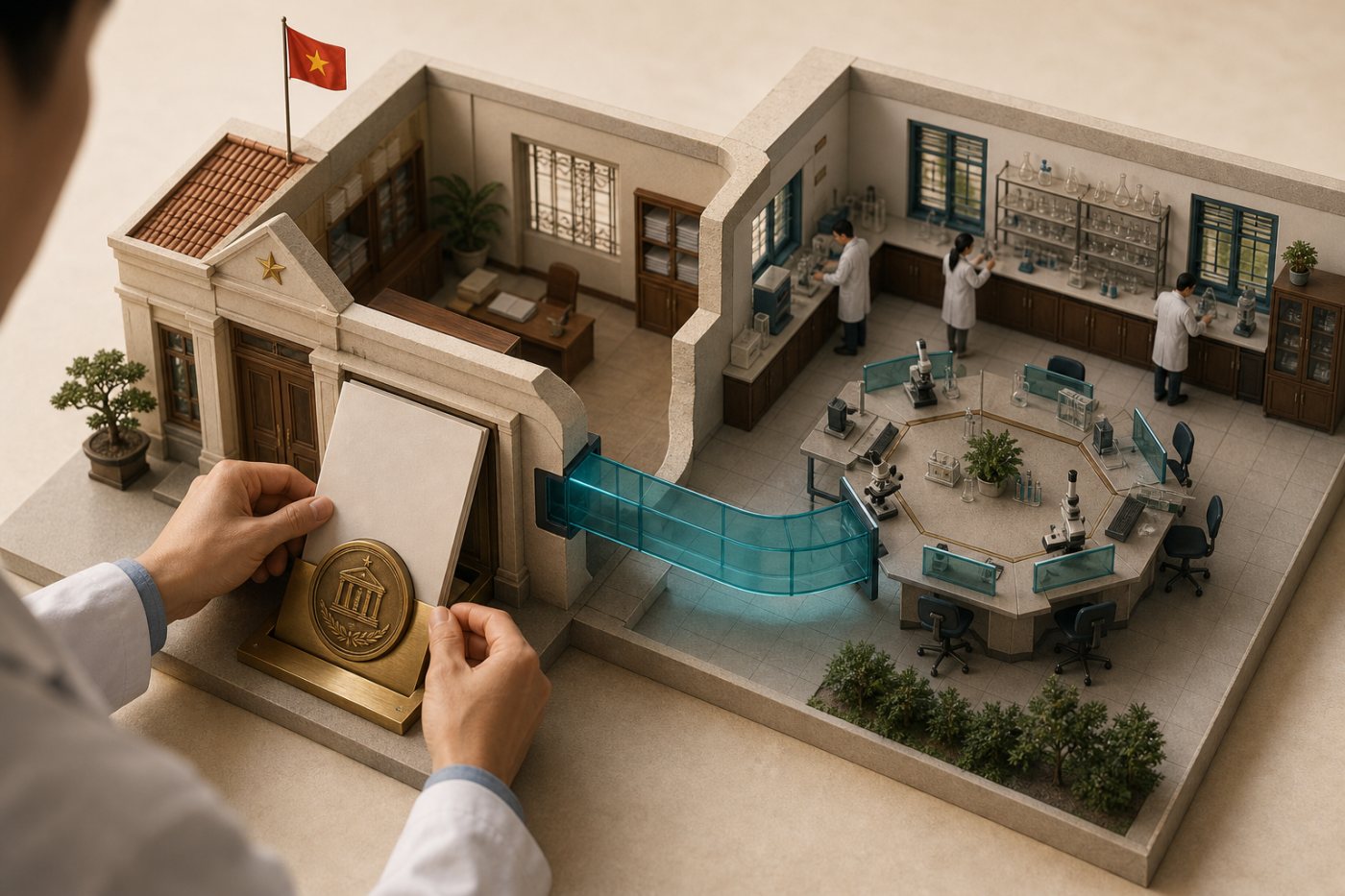 Trưởng nhóm nghiên cứu tại một trường đại học Việt Nam xác minh tư cách tổ chức để đăng ký Claude Team cho phòng thí nghiệm.