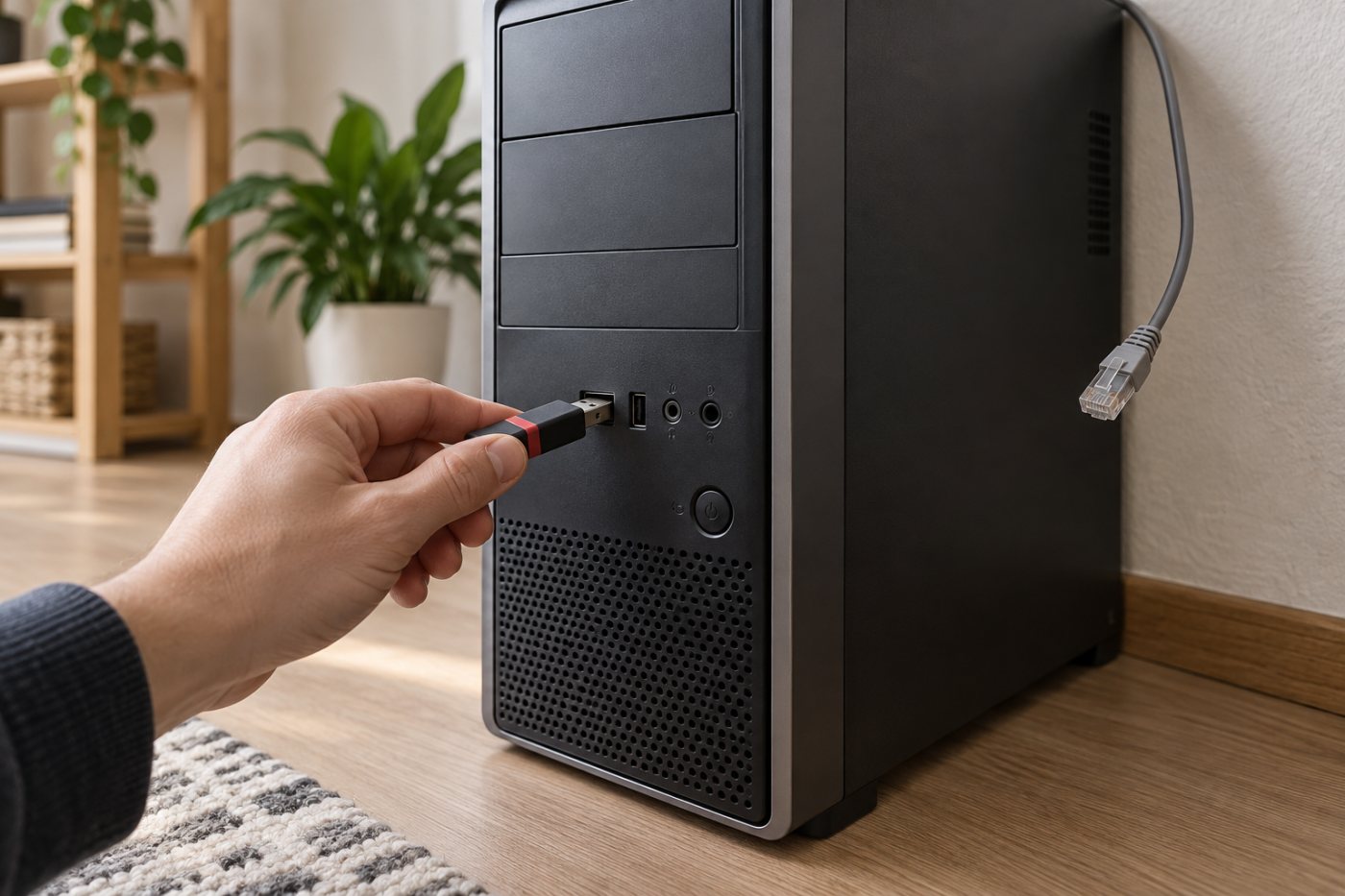 Un fișier adus pe un suport USB la un calculator deconectat arată de ce contează detecția offline în comparația Bitdefender–ESET.
