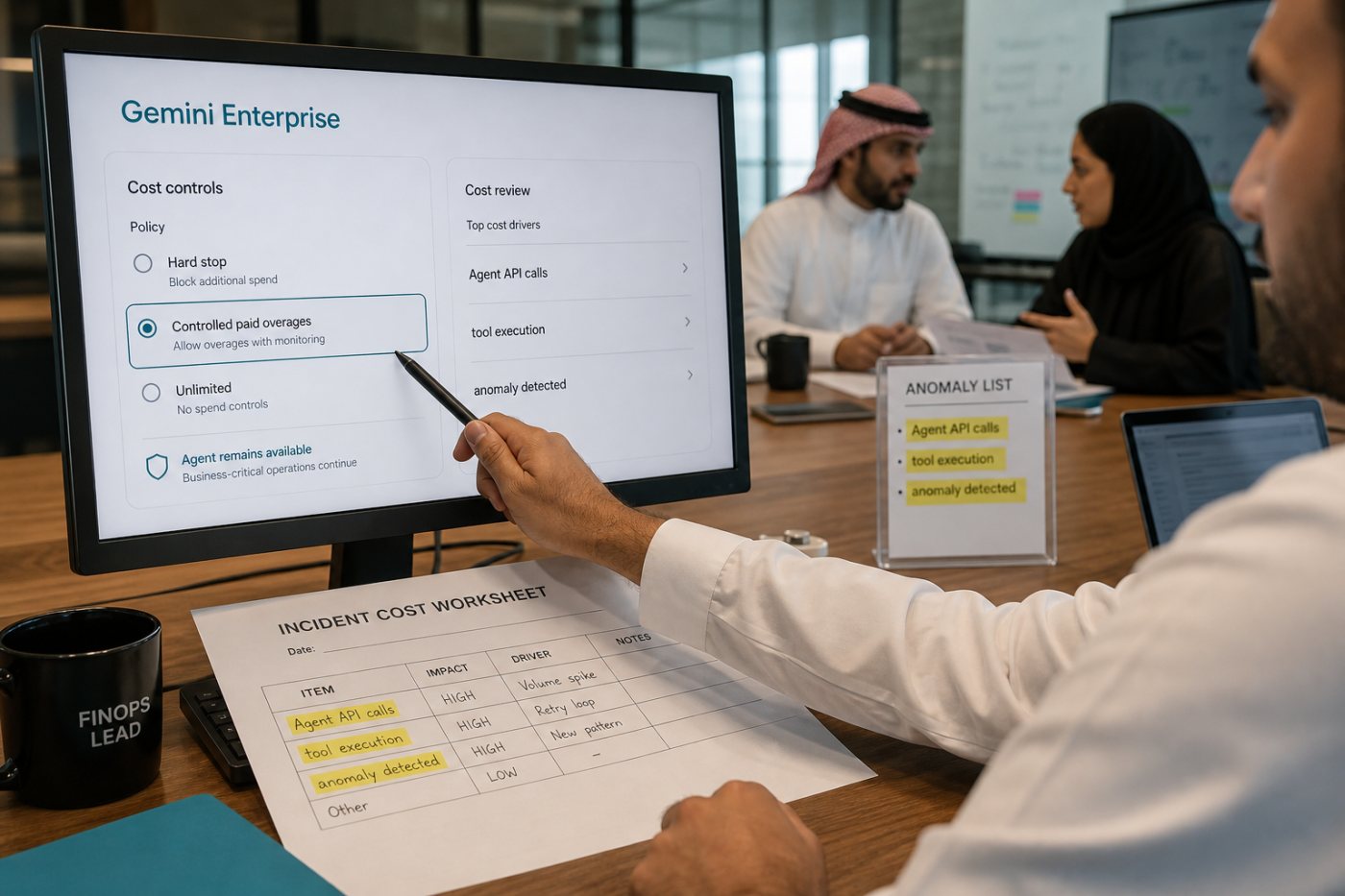 مراجعة إنفاق وكيل Gemini Enterprise متقلب واختيار التجاوز المنضبط مع تحديد أسباب زيادة الكلفة