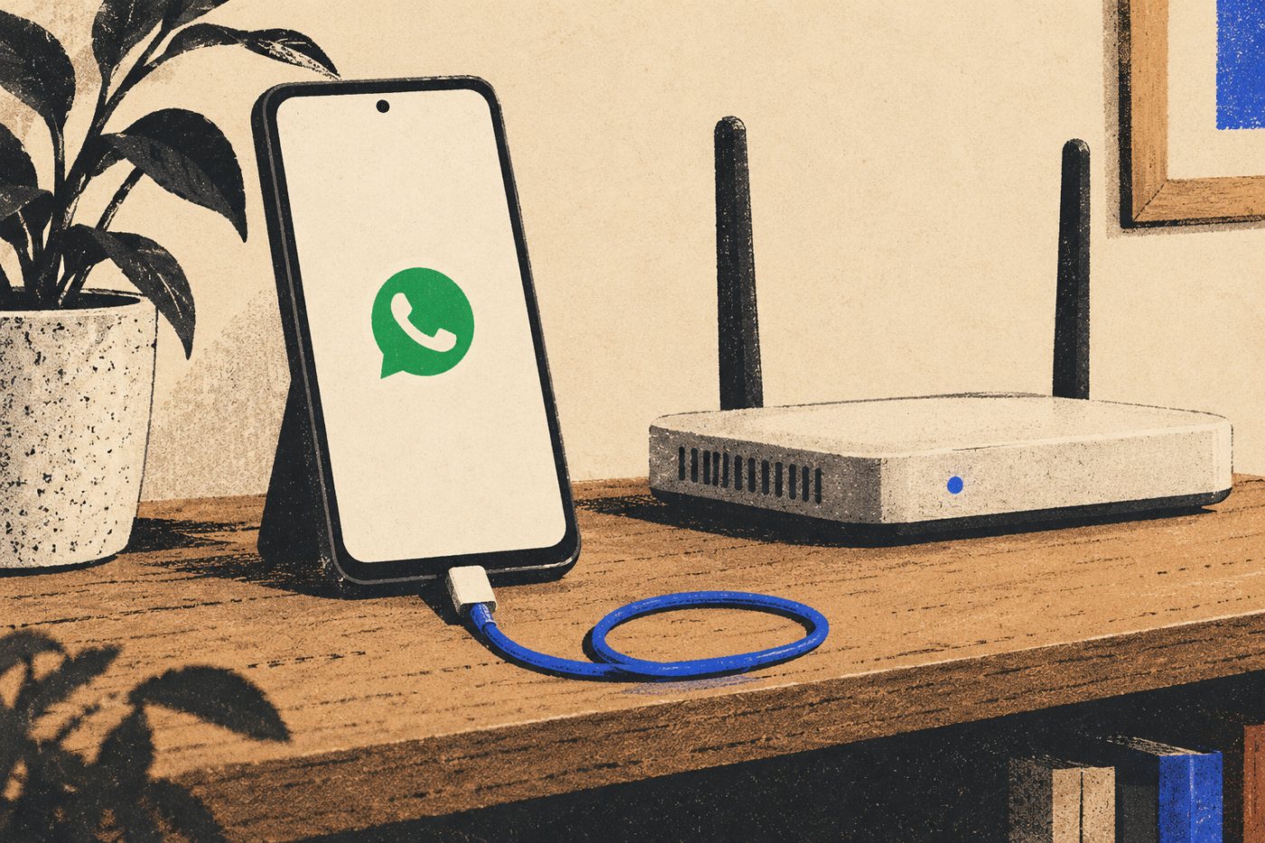 Kontrolli i lidhjes Wi-Fi dhe i energjisë së telefonit Android kur ngec rikthimi i WhatsApp.