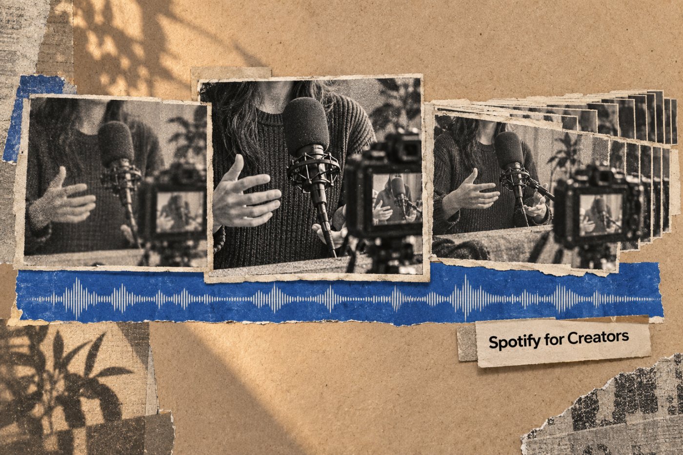 Ba cách xuất cùng một tập video podcast cho Spotify for Creators, gồm bản thông thường, bản độ phân giải cao và bản dài.