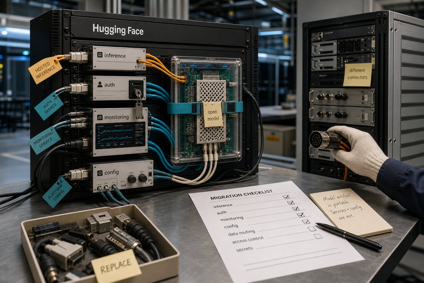 Hugging Face deployment-এর hosting, authentication ও configuration নির্ভরতা পরীক্ষা করে lock-in ঝুঁকি চিহ্নিত করা হচ্ছে