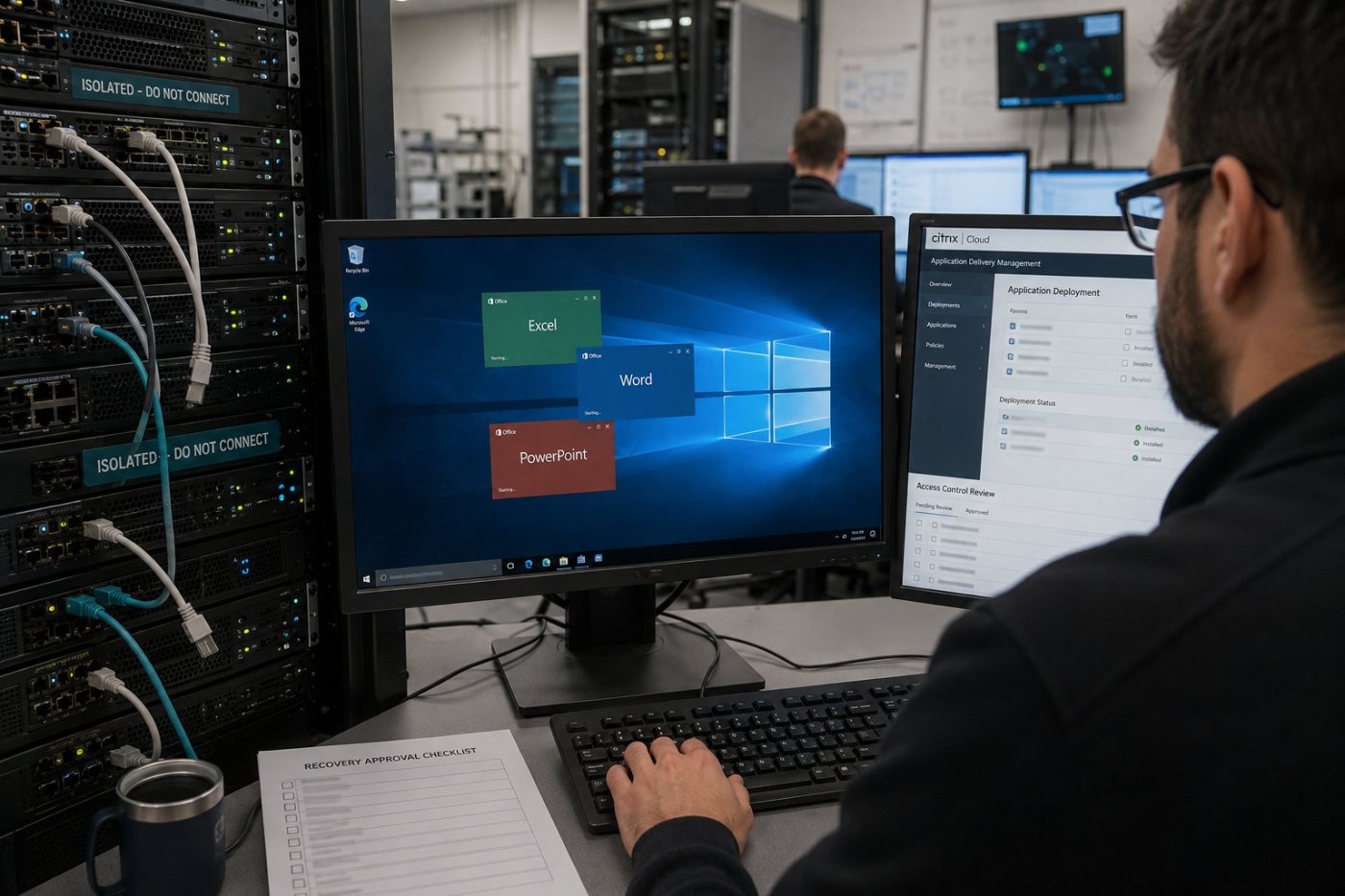 إعادة تزويد بيئة Windows نظيفة بالتطبيقات المدارة بعد عزل نقاط نهاية متضررة.