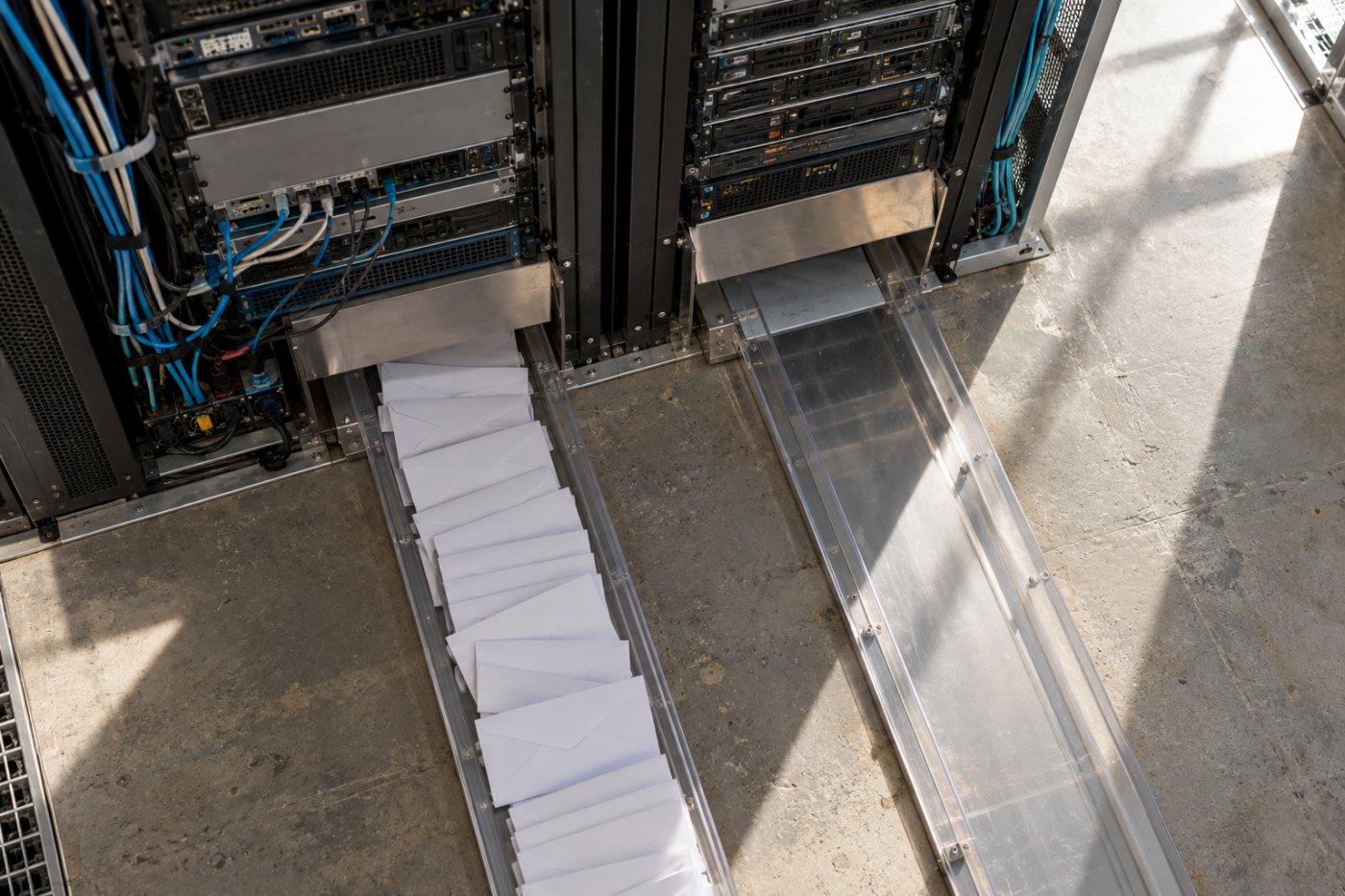 Póstbiðröð Exchange Server lengist á meðan afhending annarra skilaboða heldur áfram.