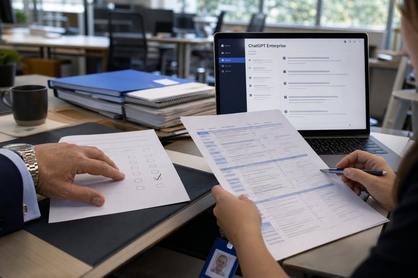 Écart entre l’usage déclaré par un dirigeant et l’activité plus intense d’un salarié débutant dans ChatGPT Enterprise.
