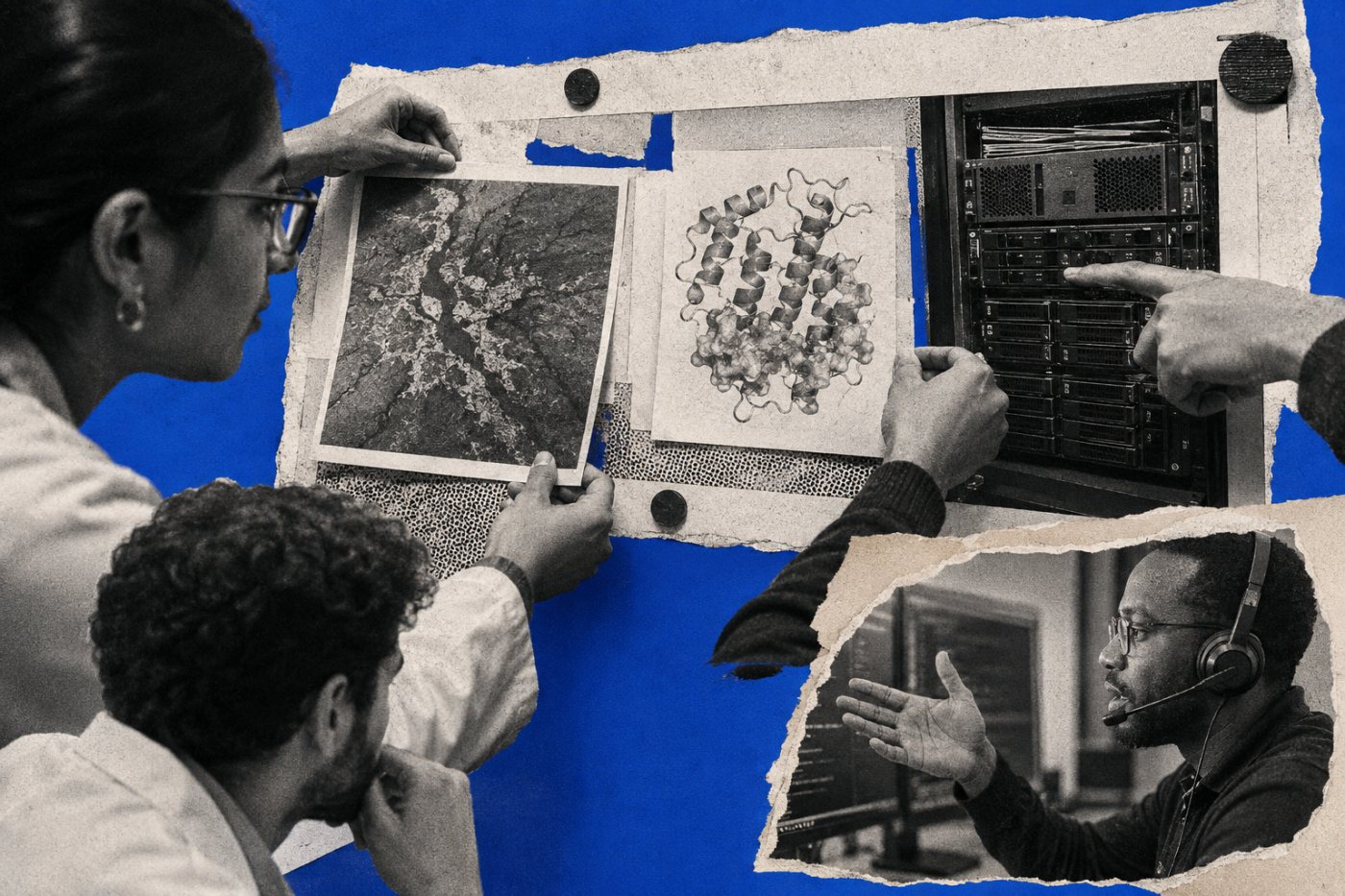 Un parcours NAIRR relie données scientifiques, modèle d’IA, capacité de calcul et assistance dans un service commun.