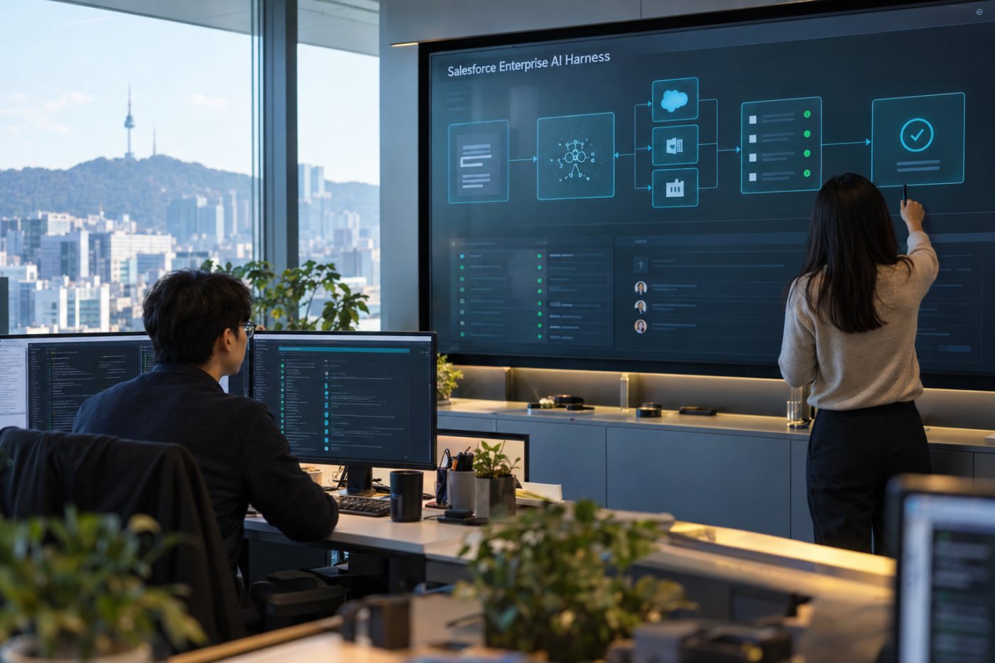 컨텍스트·에이전시·행동·거버넌스·보안·모델을 연결한 Enterprise AI Harness 구조