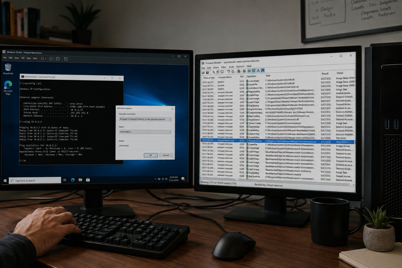 An administrator-controlled VMware guest using VMXNET3 reaches code execution on its Workstation or Fusion host.