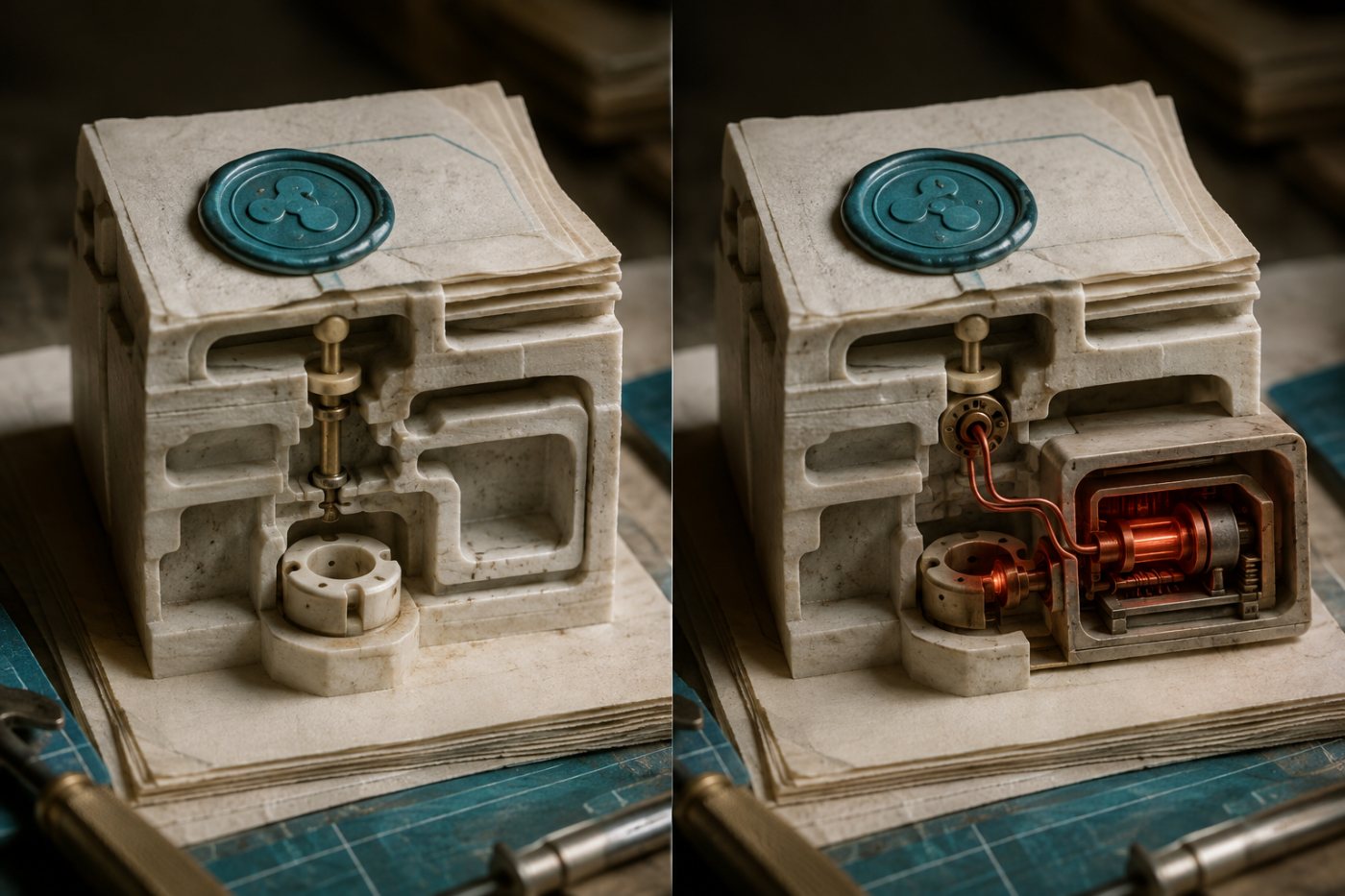 Comparaison du manifeste d’un plugin bénin avec sa mise à jour ajoutant une commande à un hook de cycle de vie.