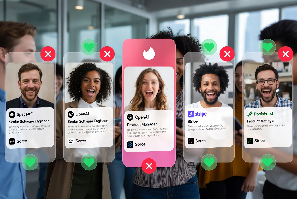 Sorce: Tinder for Jobs, Where Swiping Right Means “Apply Now” (and AI Does the Rest)