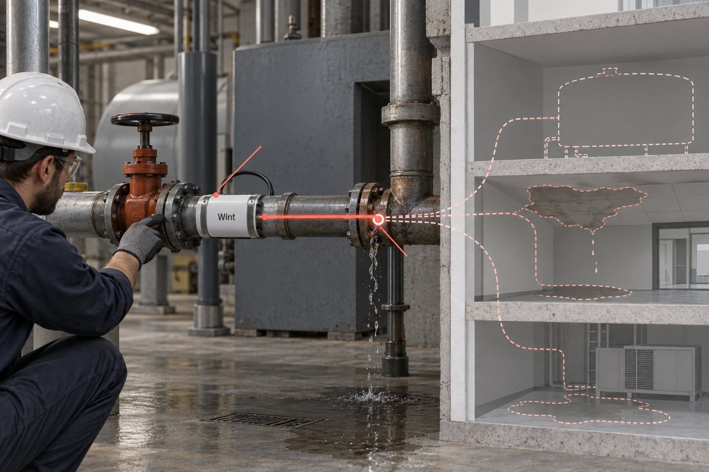 Commercial-building water measurements being assessed against Wint’s reported savings and avoided-damage claims