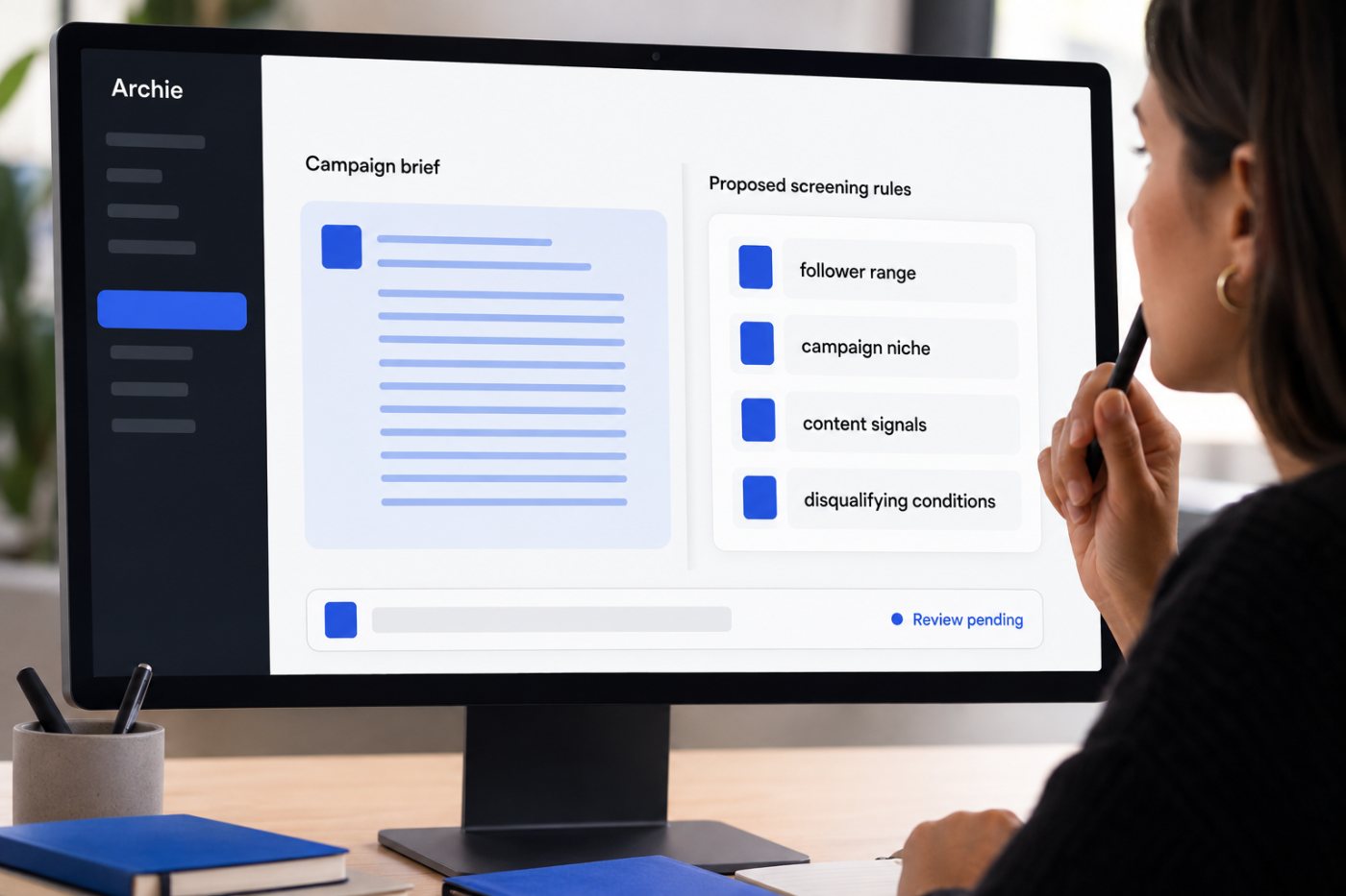 Archie converts a campaign brief into proposed creator-screening criteria for human review.