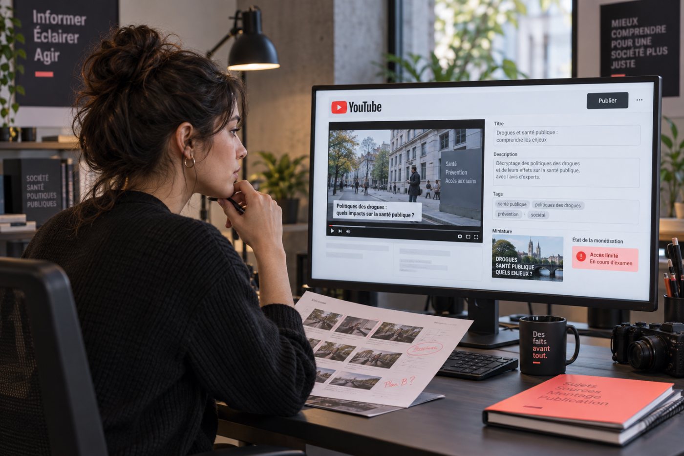 Le contenu, le titre, la description, les tags et la miniature d’un reportage sont évalués ensemble pour la monétisation.