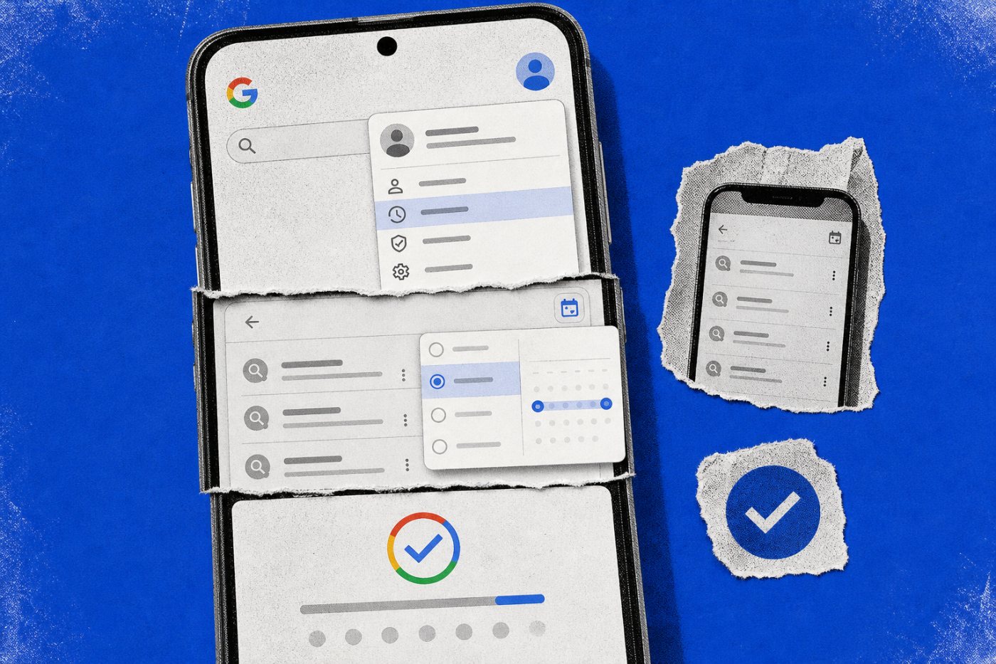 Histórico de pesquisa da Conta Google sendo excluído por período no celular.