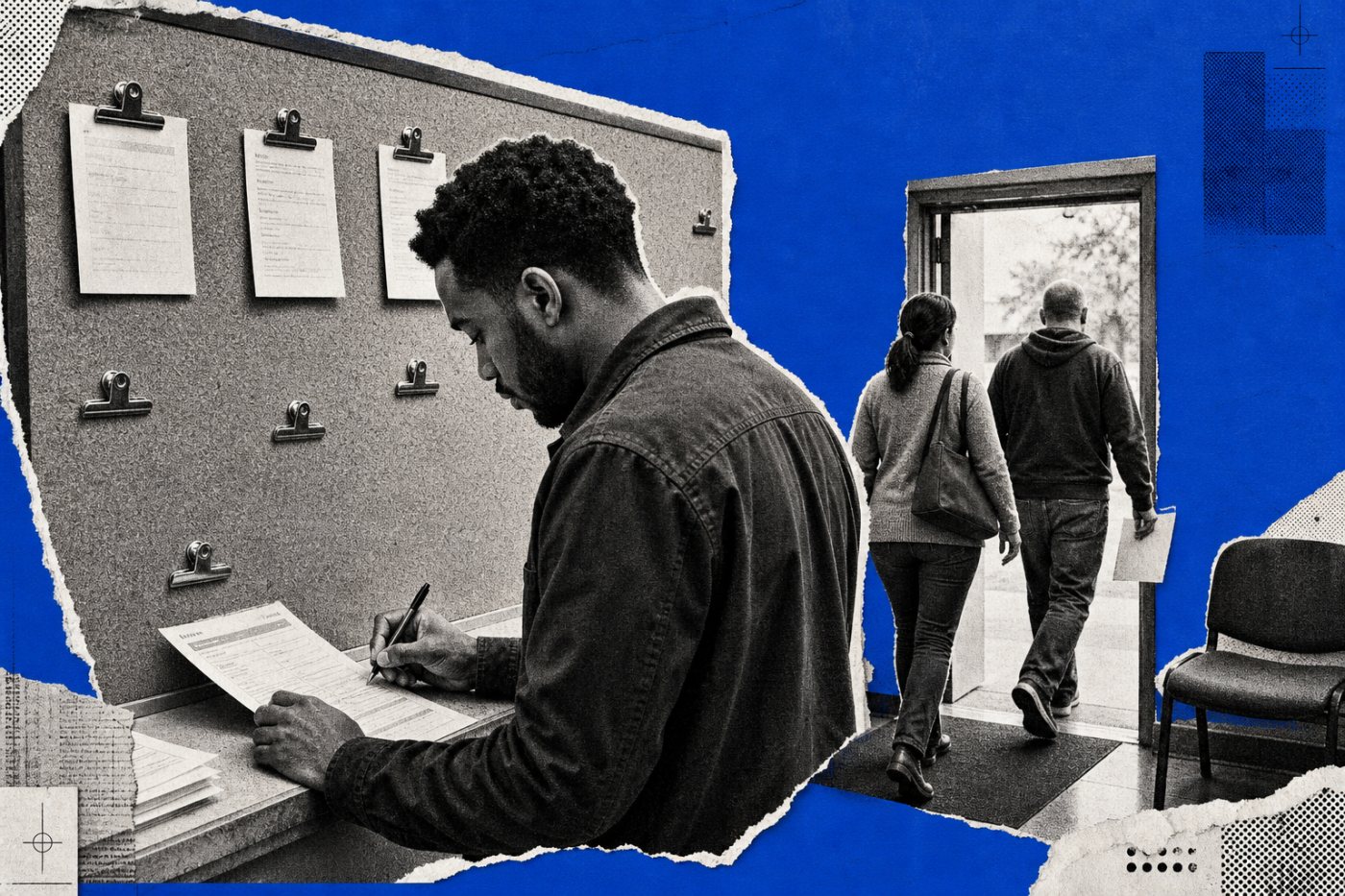 Una persona continúa buscando vacantes mientras otras abandonan la búsqueda activa, reduciendo la participación laboral.