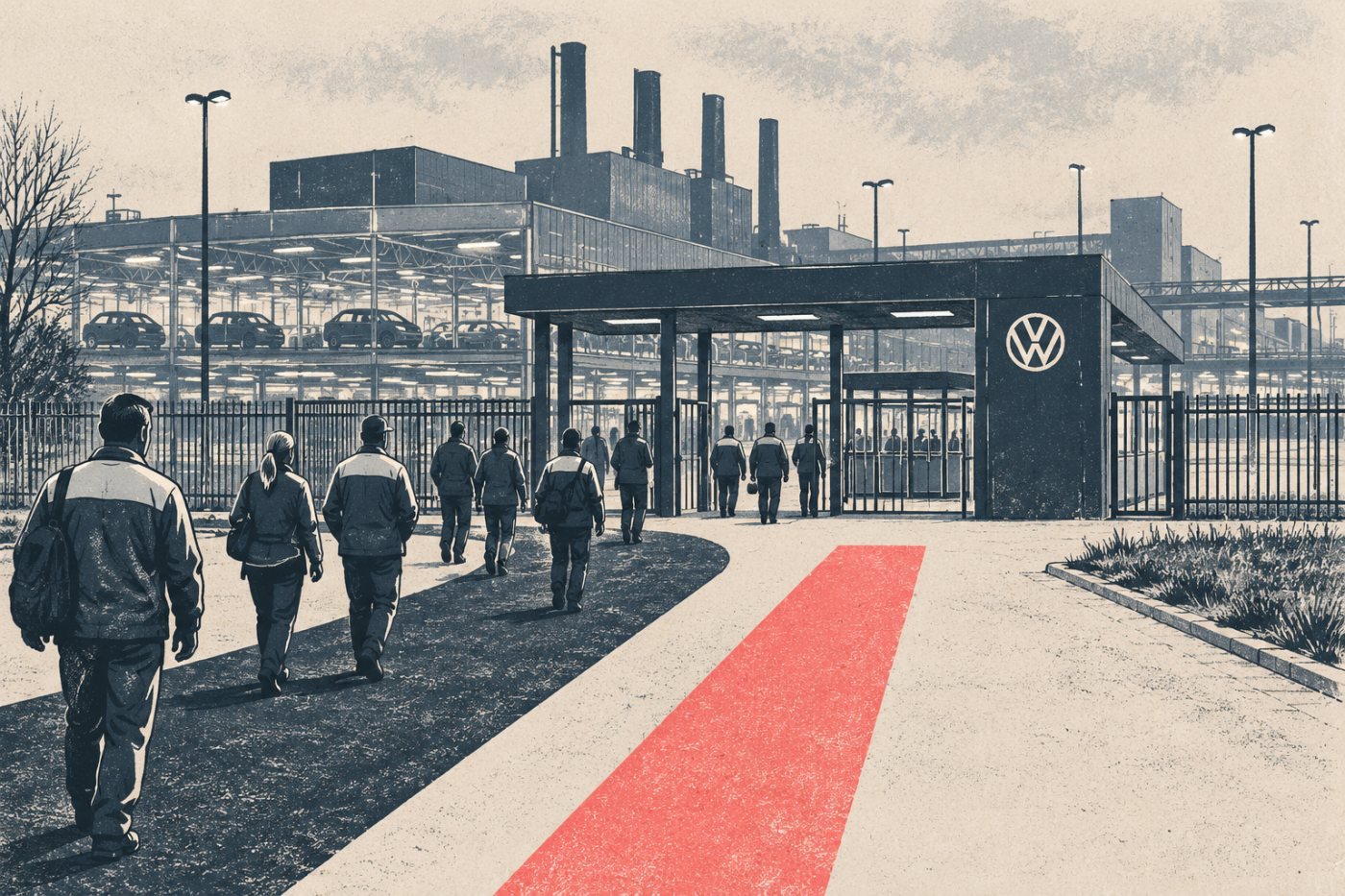 Beschäftigte an einem Volkswagen-Werk: Der Konzern plant Stellenabbau unabhängig von der angekündigten Copilot-Einführung.
