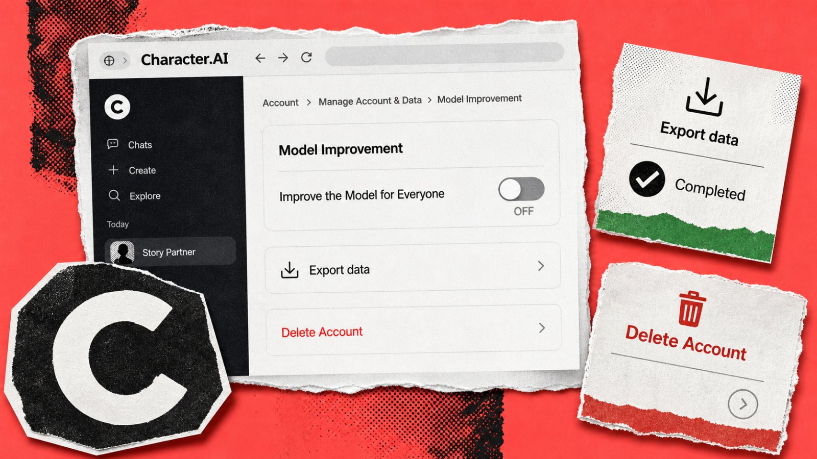 Character.AI Lets Users Opt Out of Training—Deletion Is a Separate Right
