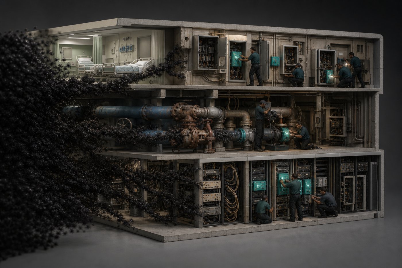 Critical-infrastructure defenders address expanding AI-enabled attack activity while verifying repairs to essential systems.