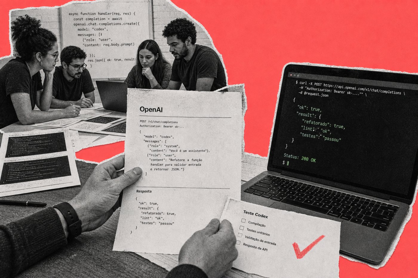 Desenvolvedores brasileiros trabalham com API da OpenAI e Codex em projetos de software.