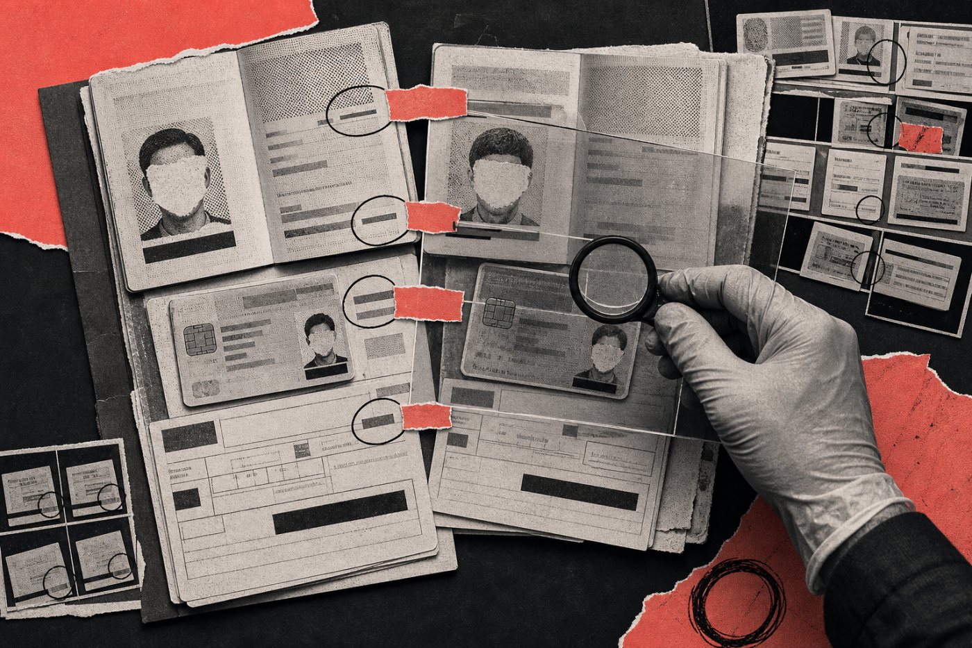 Perbandingan dokumen dua pekerja memperlihatkan metadata, rincian penerbitan, dan tanda manipulasi yang saling berkaitan.