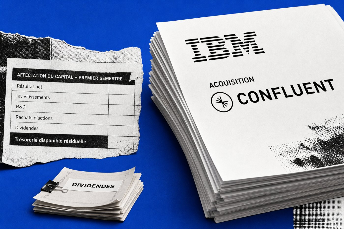 Les acquisitions d’IBM dépassent largement le flux restant après le paiement des dividendes.