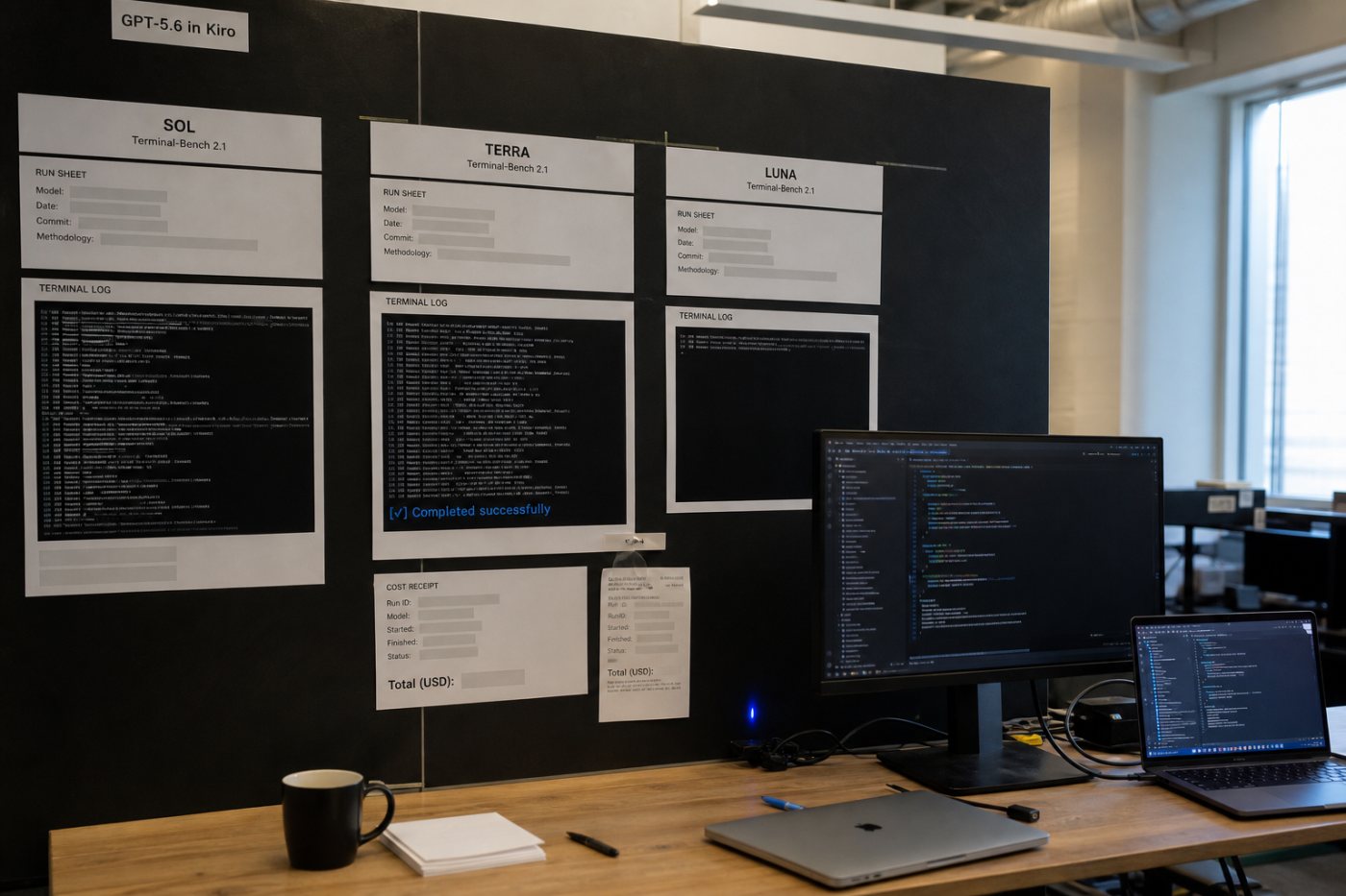 Registros de Terminal‑Bench 2.1 comparan tareas exitosas de Terra con su coste y muestran los límites de la información publicada.