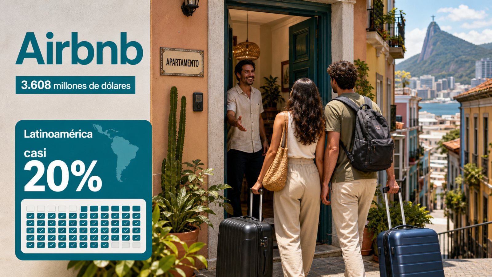 Airbnb supera su previsión: Latinoamérica acelera las reservas casi un 20%