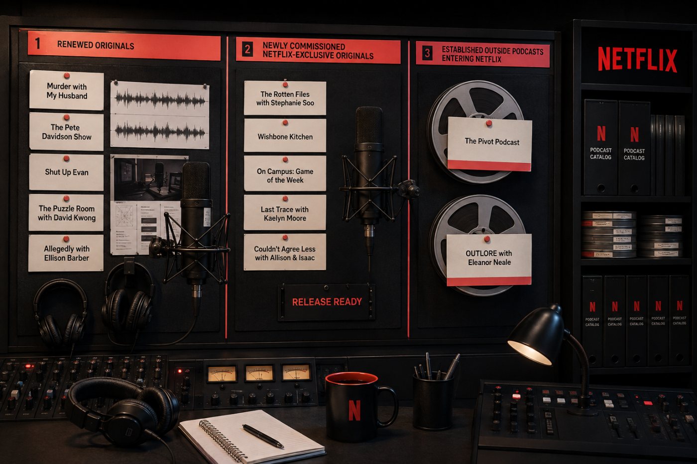 Netflixが更新番組、独占新作、外部Podcastを区分してカタログへ追加する動き