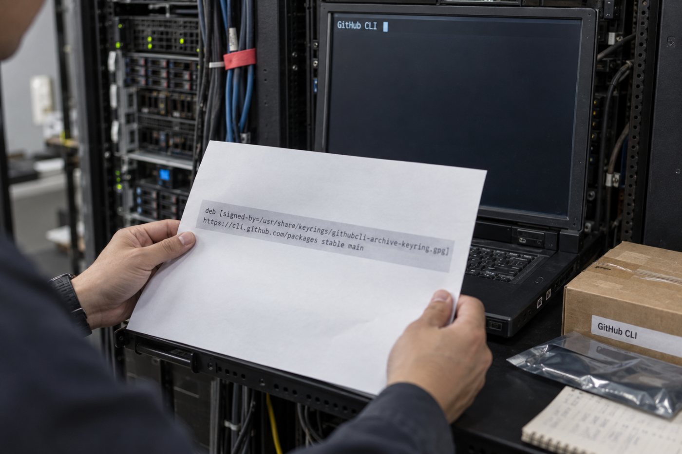 GitHub CLIの導入経路を調べ、公式APT・RPMリポジトリの利用環境か判定する作業