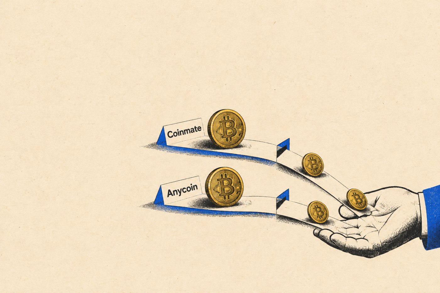 Při převodu bitcoinu z Coinmate nebo Anycoinu do vlastní peněženky se přijaté množství BTC sníží o poplatek za výběr.