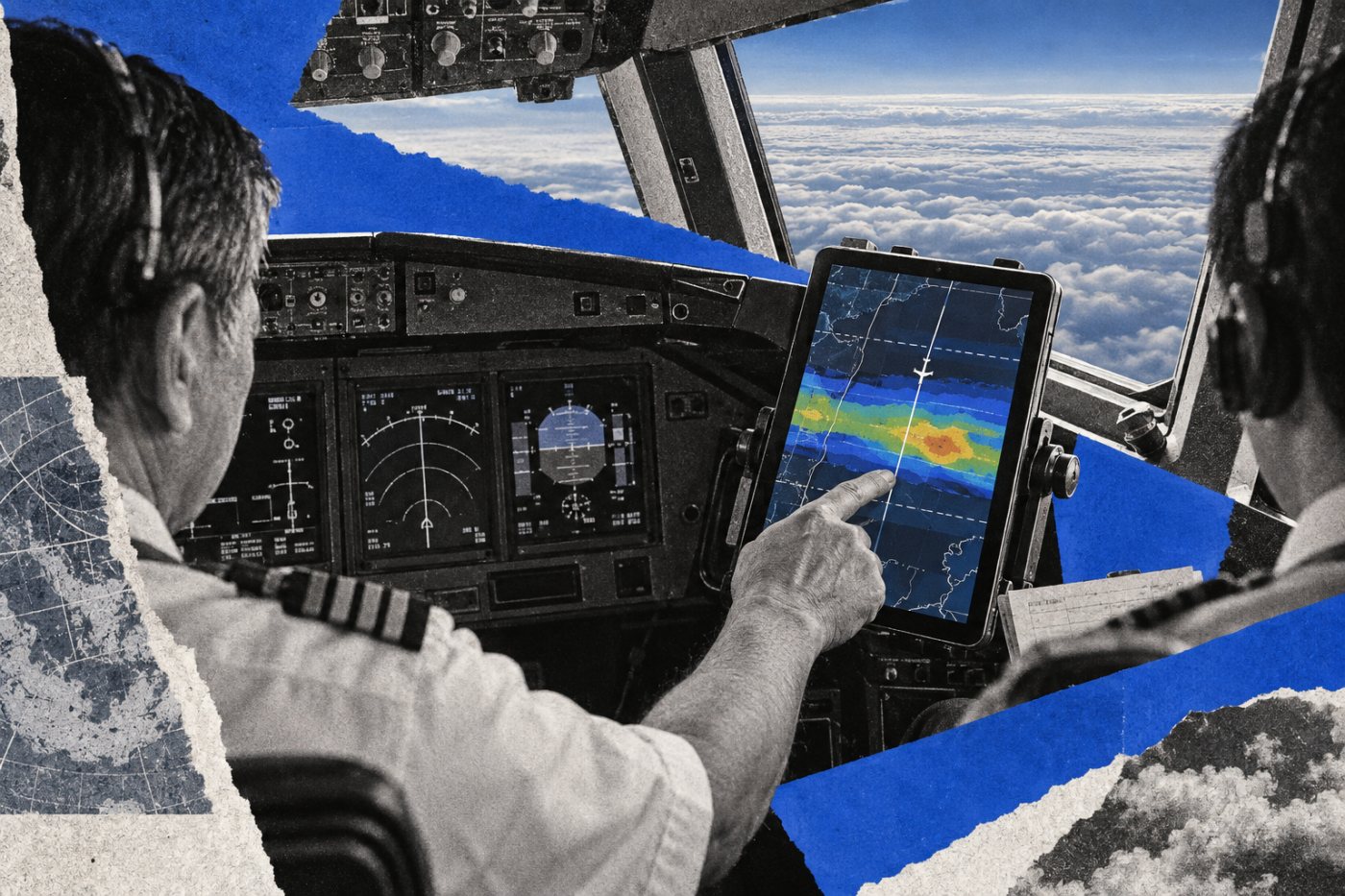 Cathay Pacific-এর ককপিটে Electronic Flight Folder-এ contrail পূর্বাভাস দেখে উচ্চতা সমন্বয় মূল্যায়ন