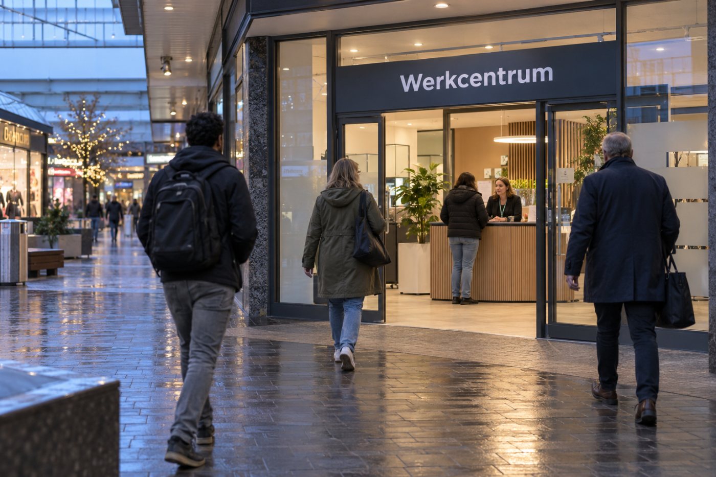 Werkzoekende, werkende en werkgever vinden voor hun vragen over werk en scholing dezelfde ingang van een Werkcentrum.