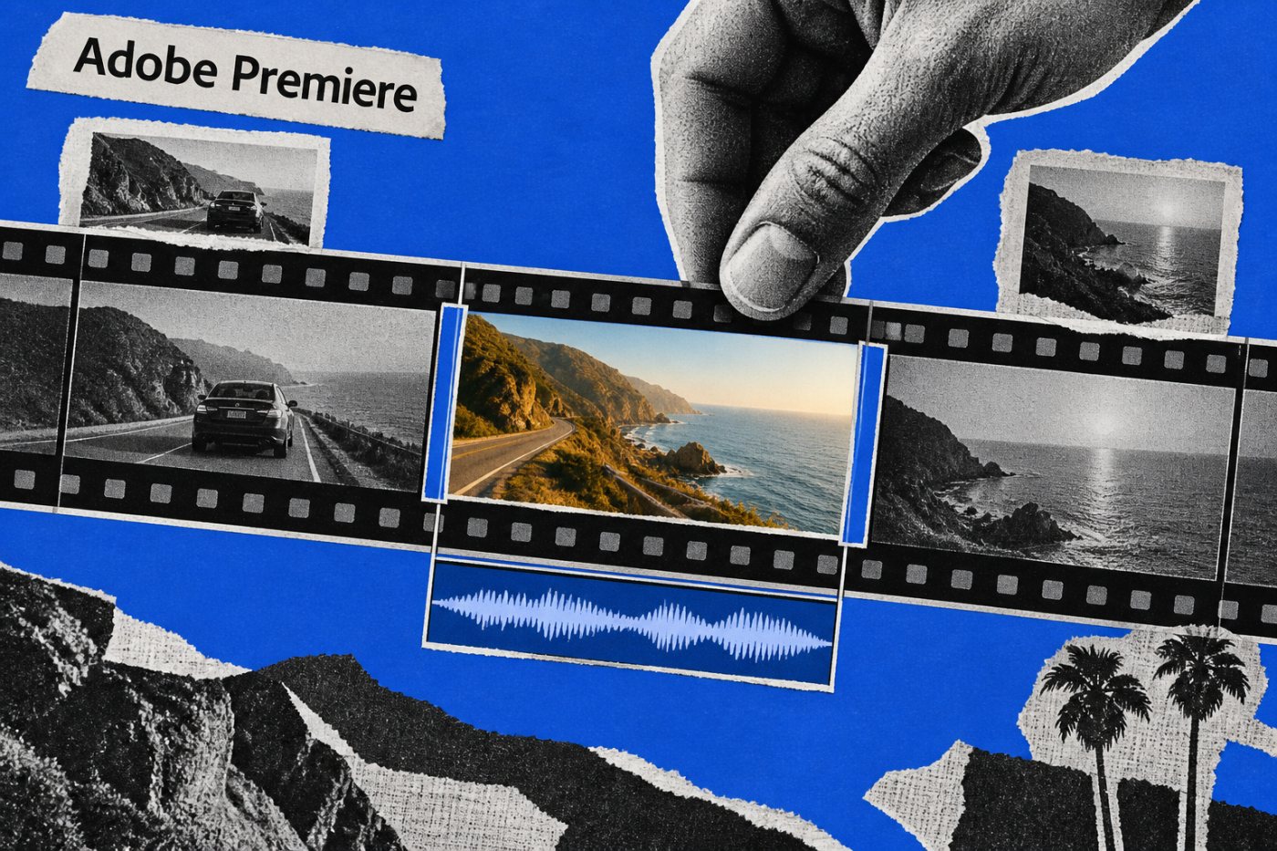 Adobe Premiere insère un plan généré entre deux séquences existantes à partir d’images de référence.