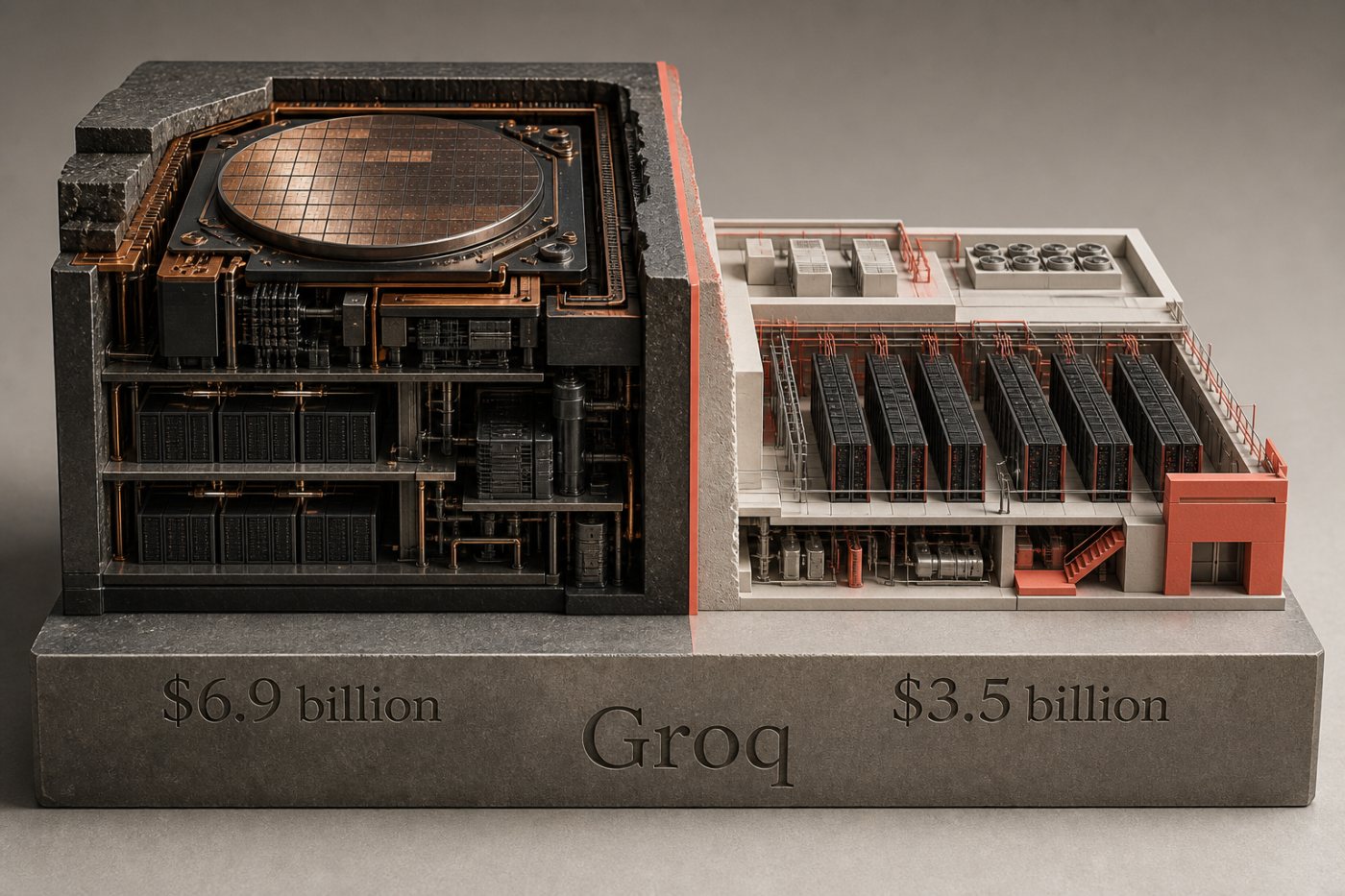 Groq’s $3.5 billion cloud-business valuation compared with its former $6.9 billion peak.