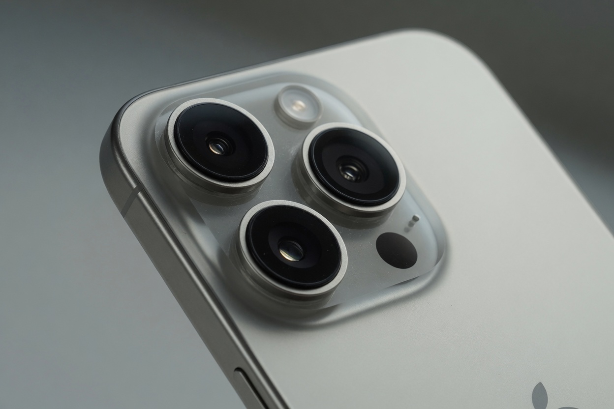 Detail of the triple 48MP Pro Fusion cameras on iPhone 17 Pro
