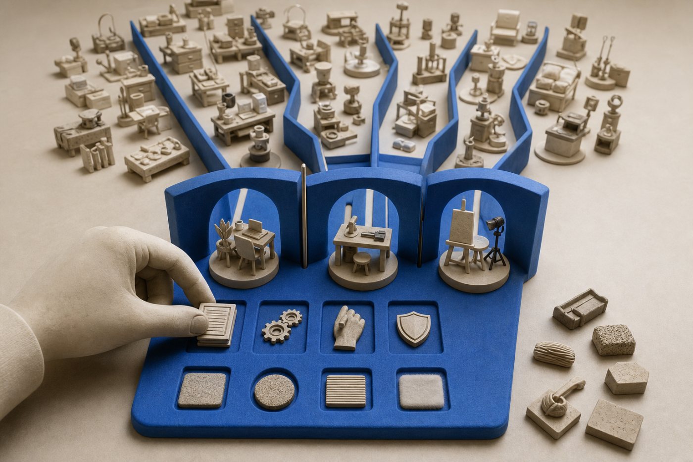Possible occupations narrowed by matching daily tasks with proven skills and work constraints.