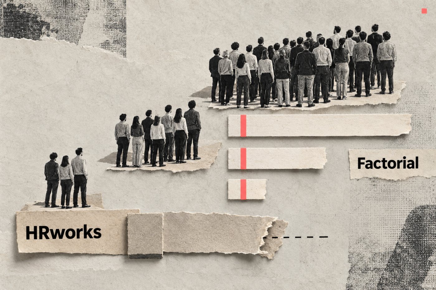 Factorials rechnerischer Einstieg für 25, 100 und 250 Beschäftigte im Vergleich zu den offenen Angebotspreisen von HRworks